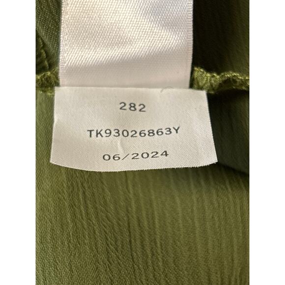 Parker Women's The Delilah Strapless Top Sz 6 Green Asymmetrical Ruffled Pleated - Picture 6 of 6